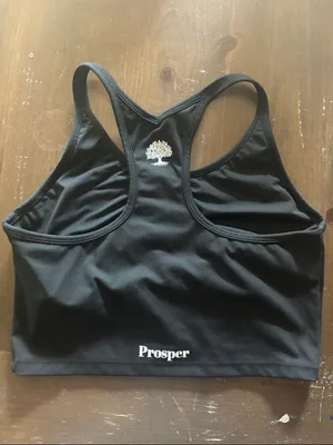Black Racerback Crop Sports Bra - XL thumbnail 3