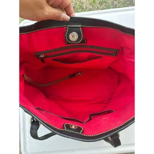 Dooney & Bourke #K0339891 Black Nylon Leather Trim Snap Buttons Pocket Tote Bag thumbnail 7