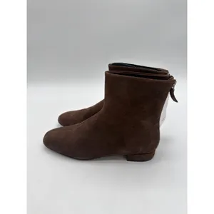 Mango Chocolate Brown Supple Bovine Suede Leather Round Toe Ankle Boots 8.5 thumbnail 8