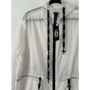 UGG Brittany Hooded Anorak Windbreaker Water Resistant Jacket Women's XS Clear thumbnail 3