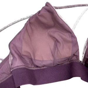 PINK Victoria's Secret Crushed Velvet Strappy Triangle Bralette Mauve Purple‎ M thumbnail 6