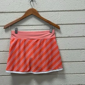 Nike Dri-FIT peach orange and pink diagonal-striped athletic skort size S thumbnail 5
