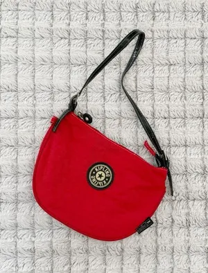 Kipling Vintage Red Clutch with Black Strap thumbnail 1