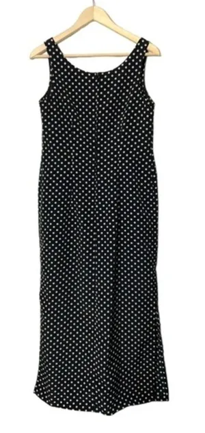 vintage Kmart‎ maxi dress Kathie Lee 90s sleeveless polka dot Medium thumbnail 1