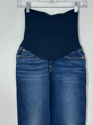 7 For All Mankind Maternity Skinny Jeans Size 26 Dark Wash Full Belly Panel thumbnail 2