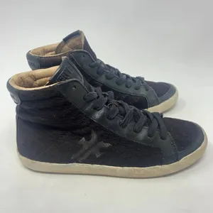 Frye Dylan Calf Hair High‎ Top Sneakers Black Size US 6.5 thumbnail 5