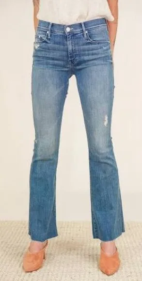 MOTHER The Weekender Fray flare denim Jeans Graffiti‎ Girl Wash 28” thumbnail 1