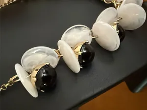 INC International Concepts Statement Black and White flower necklace thumbnail 5