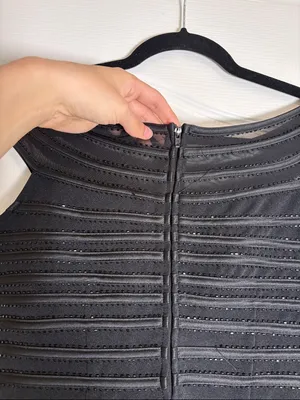 Cache Beaded Black Off the Shoulder Bustier Top Formal size 4 thumbnail 6