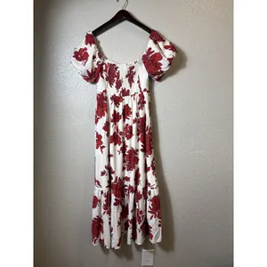 Abercrombie & Fitch Emerson Off‎ Shoulder Floral Midi Dress XSP Petite thumbnail 3