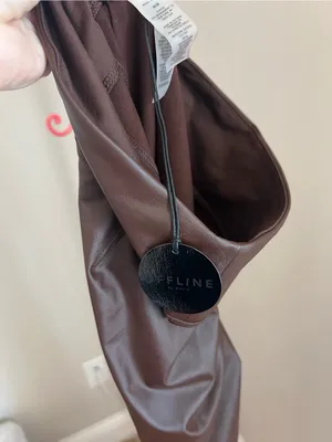 Aerie Offline Real Lux High Rise Faux Leather Leggings in Dark Brown thumbnail 5