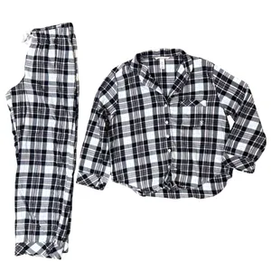 Victorias Secret Plaid Pajama Set Button Down Top Pants Womens Size‎ S thumbnail 1