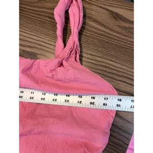 Zara Pink Square Neck Midi Dress Ruched Twisted Straps‎ XL thumbnail 7