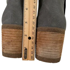 Korks 7M Gray Heeled Ankle Boots Comfy Elastic Panel Block Heel Booties‎ Size 7 thumbnail 7