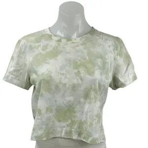 Aritzia Wilfred Free Women's Green Tie Dye Short Sleeve Crop T Shirt Tee Top M thumbnail 1
