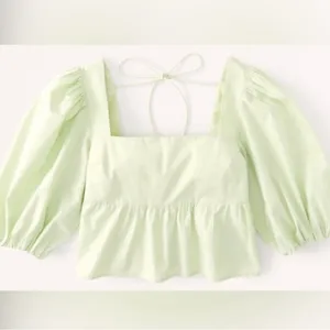 Abercrombie green spring peplum top Blouse thumbnail 5