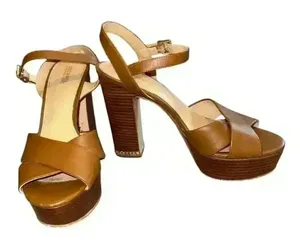 Michael‎ Kors Tan Divia Block Heel Sandals, Size 8 thumbnail 1