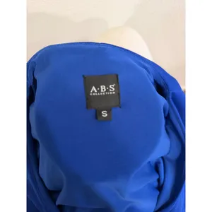 ABS Collection Royal Blue Faux Wrap Sheath Dress Black Waistband Small thumbnail 5