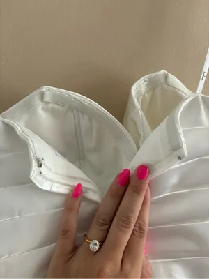 Lulus Khalida White Satin Pleated Strapless Gown Size Medium Bridal Wedding thumbnail 11