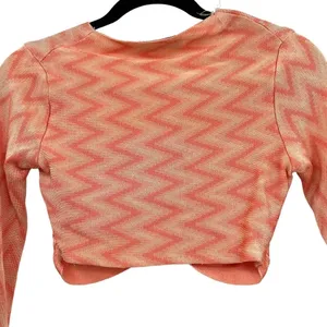 House of CB London Bertille Peach ZigZag Bandage Top Cropped Size XS‎ thumbnail 7