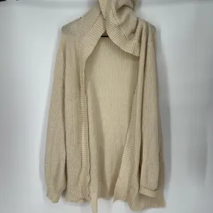 Mudd Cream‎ Fuzzy Open Front Hoodie Cardigan Large light weight thumbnail 5