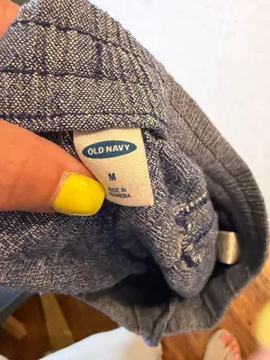 Old Navy Women's Blue Linen-Blend Elastic Waist Drawstring Shorts Size Medium thumbnail 3