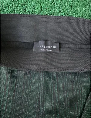 Paperoc Green LurexMetallic Flare Pants & Tube Top Set thumbnail 7