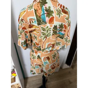 Label of Love Tropical Palm Tree Print Romper Playsuit Larg Resort Vacation Boho thumbnail 4