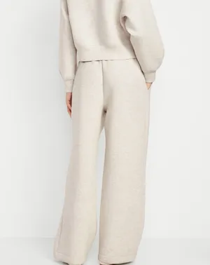 Old Navy High Waisted Bounce Fleece Wide Leg Sweatpants in Oatmeal Heather thumbnail 2