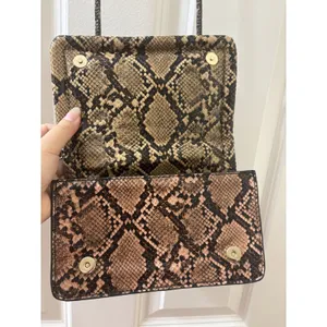 Zara Purse Womens Handbag Animal Print Shoulder Bag Brown Bronze Rectangular thumbnail 7