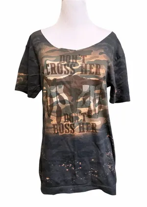 LAT apparel bleached camo country tee Brown thumbnail 1