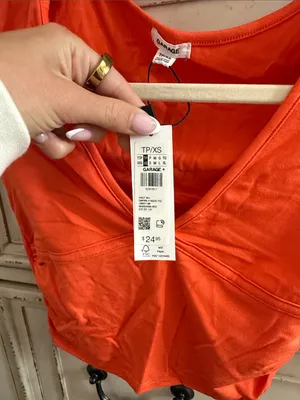Garage Orange V-Neck Short Sleeve Top thumbnail 2