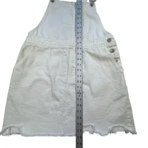 Envy White Denim Overall Skirt Womens Small‎ Pinafore Dress Mini Festival Boho thumbnail 7