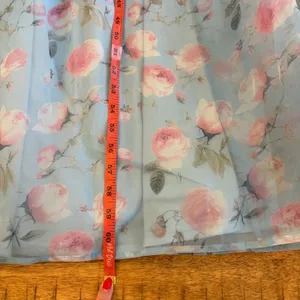 Lulus Garden Romance Organza Maxi Dress M Light Blue Floral Print Formal Wedding thumbnail 16