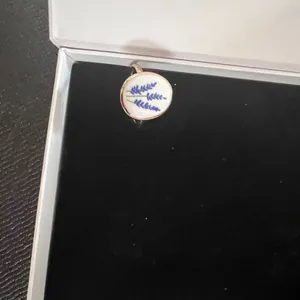 Free People Gold Ring with White and Blue Enamel thumbnail 4