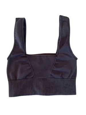 Free People Good Karma Bra Top Gray Athleisure Activewear Casual Beach Summer thumbnail 4