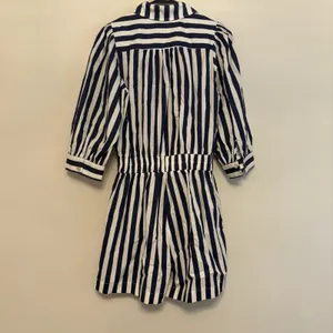 Pinch Striped Blue White Button Front Romper Shorts 3/4 Sleeve Collared Medium‎ Size undefined thumbnail 8