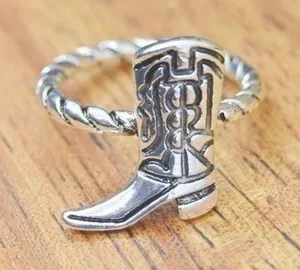 Silver Cowboy Boot Ring thumbnail 1