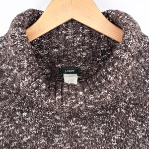 J.Crew Wool Sweater Women's Cowl‎ Neck Preppy Dark Academia Brown White Small thumbnail 4