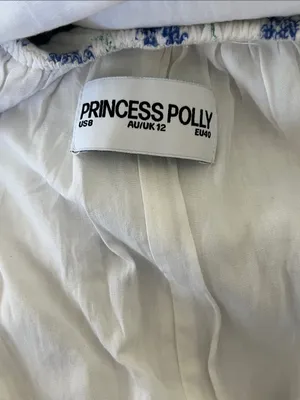 Princess Polly Blue Floral Puff Sleeve Mini Dress Cotton White Tie Back US 8 thumbnail 13