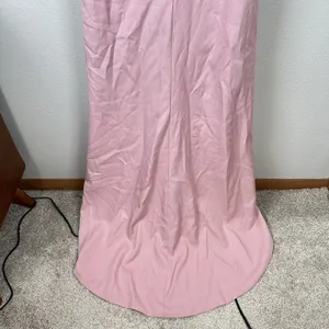 NEW Cocomelody Formal Gown Womens 2? Pale Pink Rosette Strapless Maxi Train Prom thumbnail 7