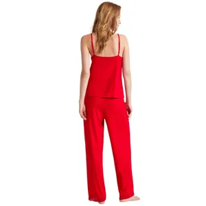 NEW State Of Day Womens Lace-Trim Camisole Pajama Top 100198303MS Tango Red 2XL thumbnail 5