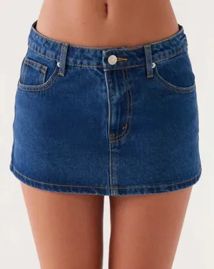 PEPPERMAYO dark blue denim jean mini skirt thumbnail 1