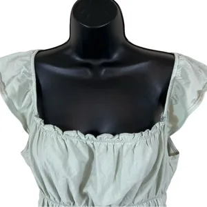 Miss Selfridge ASOS Mint Green Ruched Crop Top thumbnail 2