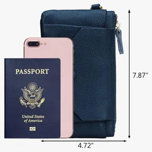 Yaluxe Blue Leather Wristlet thumbnail 9