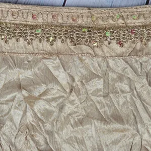 AGB Womens XL Tiered Midi Skirt Beige Sequins‎ Waist USA Made Vintage thumbnail 3