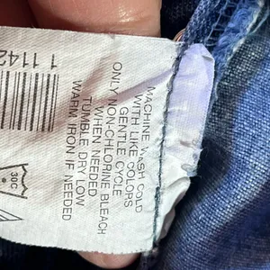 Mimi Denim Maternity Overalls With Attachment‎ To Gather In Back Med Wash S thumbnail 9