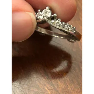 Ring scrap damaged missing stone repair size 4.5 2.95g Silver thumbnail 5