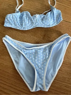 Frankie’s bikinis blue polka dot set thumbnail 1