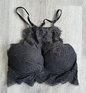 PINK Victoria’s Secret High Neck Lace Racerback Push Up Bra XS thumbnail 1